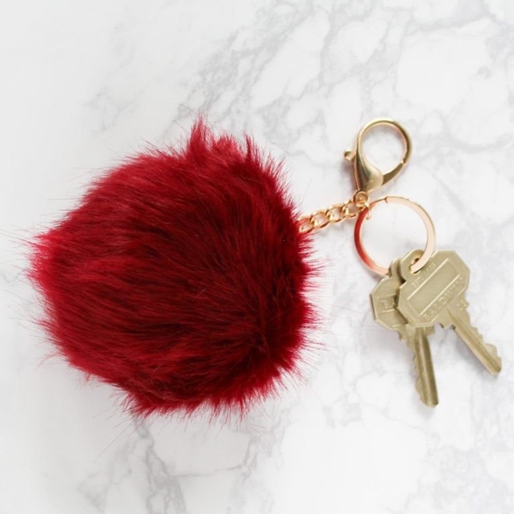 Jack and lucy deep red fur keychain